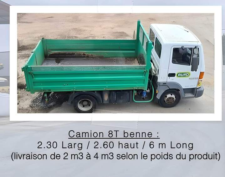 Camion 8T benne pour livraison matériaux Servon
